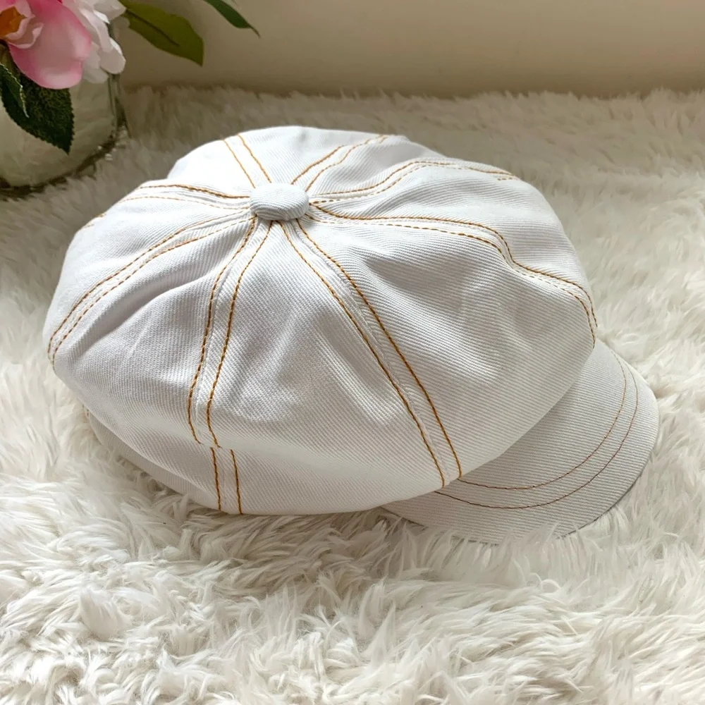 NWT Free People Blakey Bubble Cadet Hat in Ivory White - Picture 13 of 15